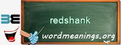 WordMeaning blackboard for redshank